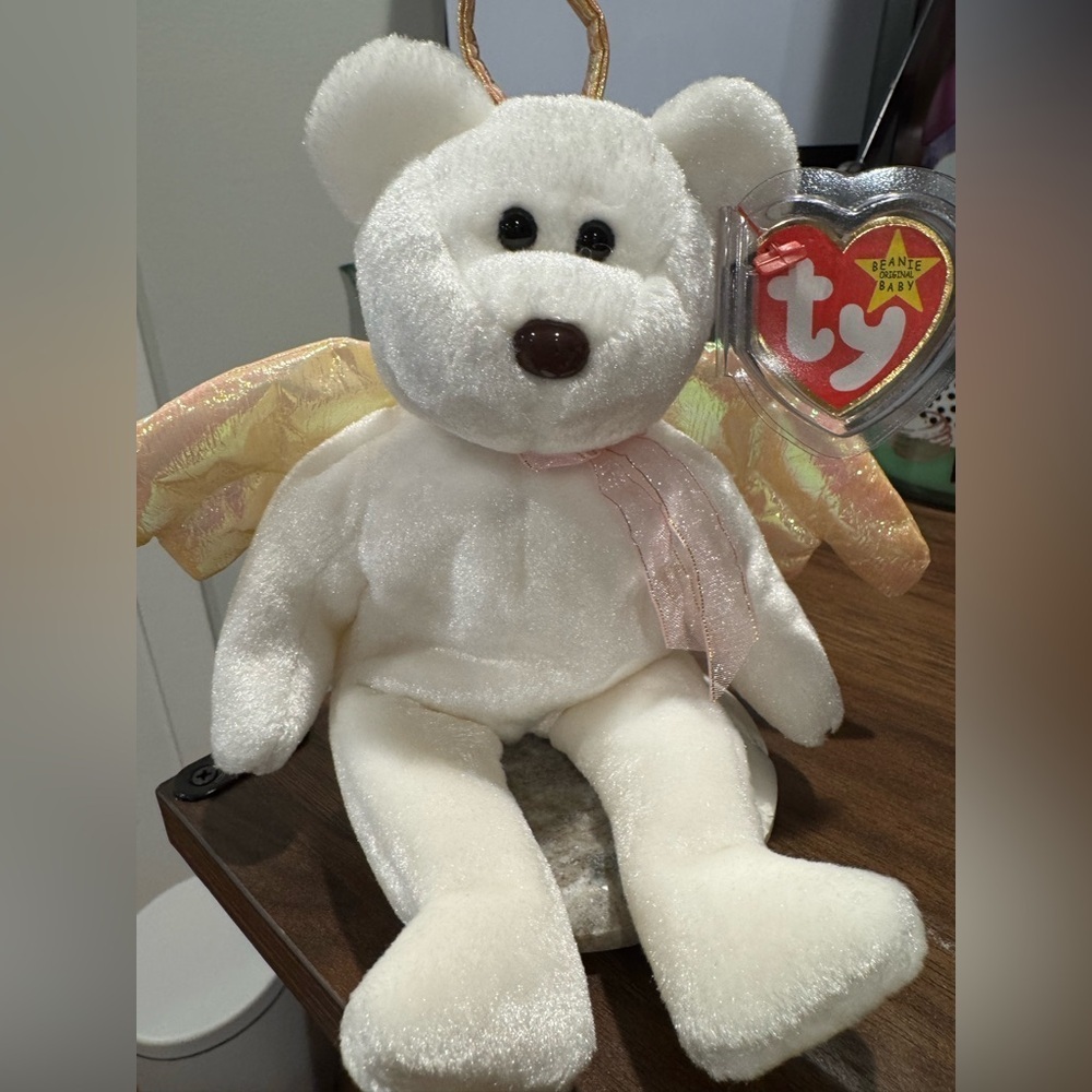 Halo Bear- Ty Beanie Babies Halo Bear with Iridescent Wings